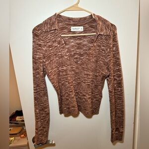Abercrombie marbled tan sweater